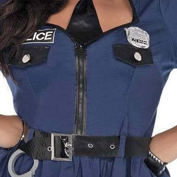 Plus 5Pc Flirty Cop Costume Womens Sizes 1x 2x Halloween Roleplay Uniform - Picture 9 of 9